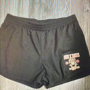 Black Graphic Girls N' Roses Destination Women's Lounge Shorts